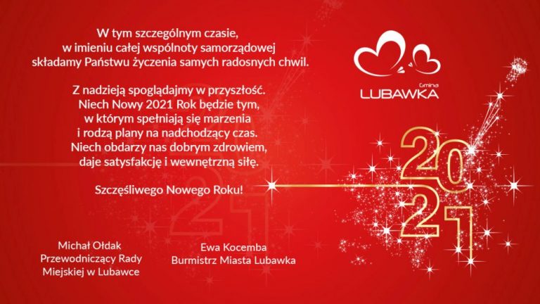 Życzenia noworoczne od Włodarzy Gminy Lubawka